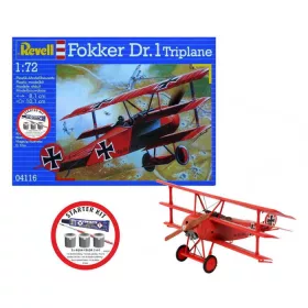   Revell - Starter Kit Fokker DR.1 Triplane 1:72 (74116) makett repülő