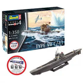   Revell - Starter Kit German Submarine Type VII C/41 (75154) makett tengeralattjáró