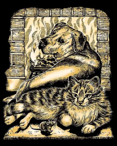 Mammut Kutya,Cica, arany képkarcoló