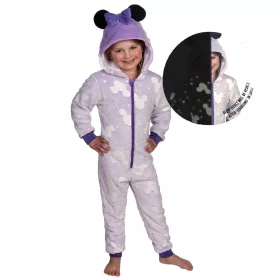   Disney Minnie Purple sötétben világító gyerek hosszú pizsama, overál 3 - 4 év / 98 - 104 cm