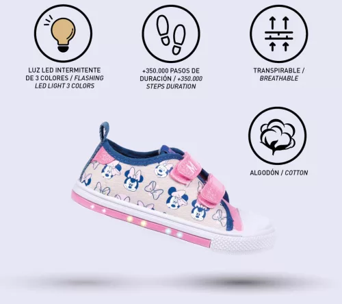Disney Minnie Beige LED villogó, világító utcai cipő 31