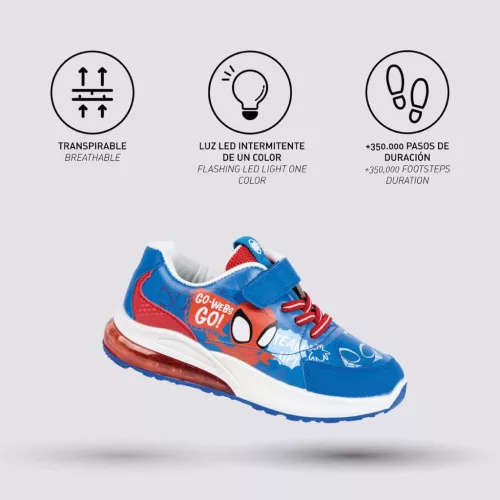 Pókember Go LED villogó, világító utcai cipő 24