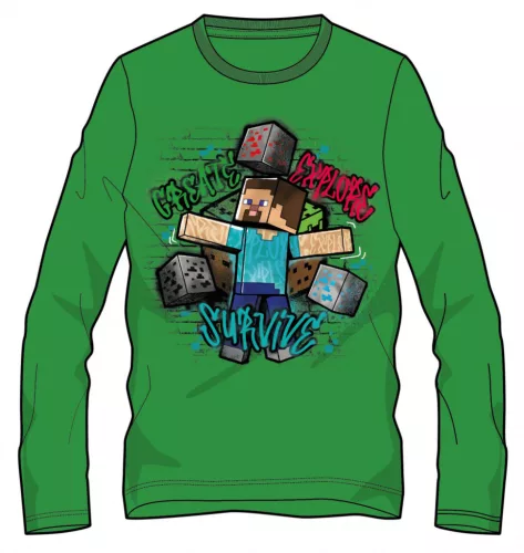 Minecraft Survive gyerek hosszú ujjú póló, felső 8 év / 128 cm