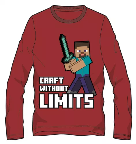 Minecraft Without Limits gyerek hosszú ujjú póló, felső 10 év / 140 cm