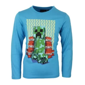   Minecraft Block Blaster sötétben világító gyerek hosszú ujjú póló, felső 6 év / 116 cm
