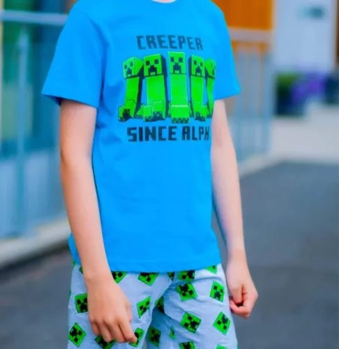 Minecraft Alpha gyerek rövid pizsama 9 év / 134 cm