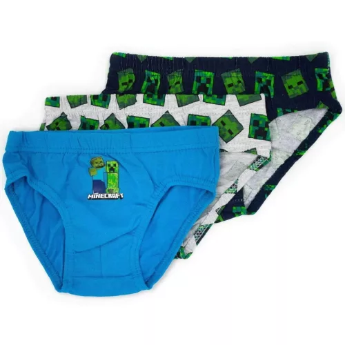 Minecraft Creeper gyerek fehérnemű, alsó 3 darab/csomag 8 év / 128 cm