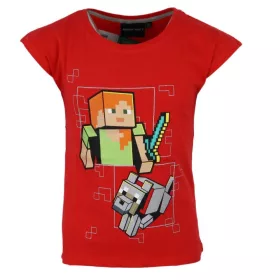 Minecraft Red gyerek rövid póló, felső 8 év / 128 cm
