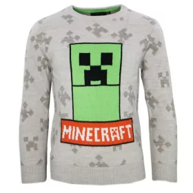 Minecraft Grey gyerek kötött pulóver 8 év / 128 cm
