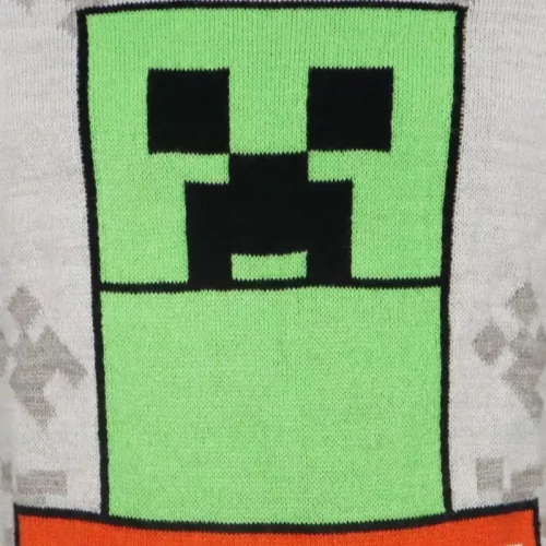 Minecraft Grey gyerek kötött pulóver 9 év / 134 cm