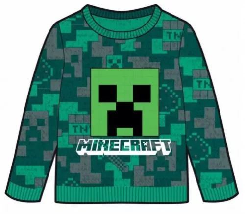 Minecraft Green gyerek kötött pulóver 10 év / 140 cm