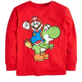   Super Mario Yoshi gyerek hosszú ujjú póló, felső 6 - 7 év / 116 - 122 cm