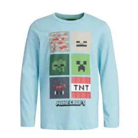   Minecraft Blockbuster Blue gyerek hosszú ujjú póló, felső 12 év / 152 cm