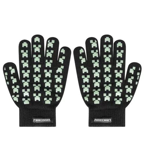 Minecraft Creeper Black gyerek kesztyű