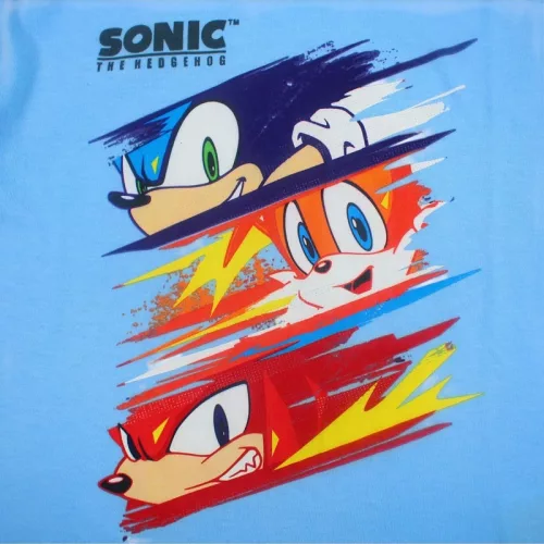 Sonic a sündisznó Speed Rush Light Blue gyerek rövid póló, felső 5 év / 110 cm