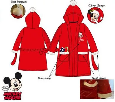 Disney Mickey Red Karácsonyi gyerek köntös 4 év / 104 cm