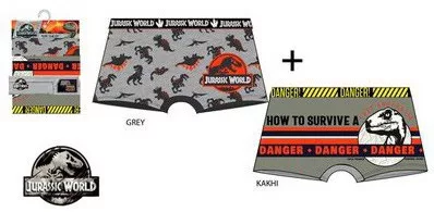 Jurassic World Danger Green gyerek boxeralsó 2 darab/csomag 6 - 8 év / 116 - 128 cm