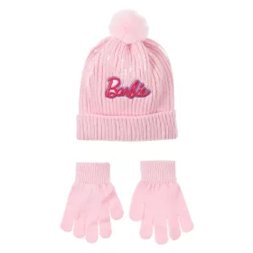   Barbie Light Pink flitteres gyerek sapka + kesztyű szett 52 cm