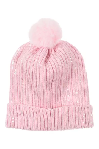 Barbie Light Pink flitteres gyerek sapka + kesztyű szett 52 cm