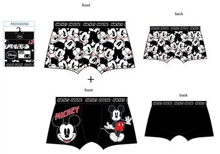 Disney Mickey Black férfi boxeralsó 2 darab/csomag M