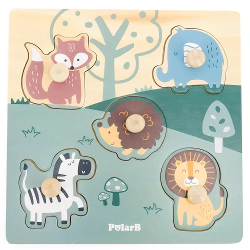 Fogantyús puzzle - állatok (polarB)
