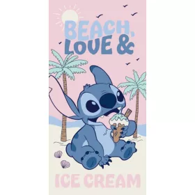   Disney Lilo és Stitch, A csillagkutya Beach Ice Cream fürdőlepedő, strand törölköző 70x140cm (Fast Dry)