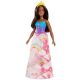 Barbie Dreamtopia - Barna hercegnő baba szivárványos ruhában