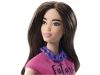 Barbie Fashionista barátnők - Barna hajú Barbie pink felső, bordó shortban