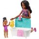 Barbie skipper bébiszitter afroamerikai  baba - káddal