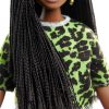 Barbie Fashionista barátnők - Zöld párduc mintás felsőben GYB00 /144/