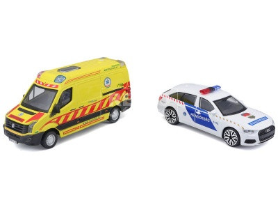 Bburago magyar VW mentőautó és Audi A6 rendőrautó