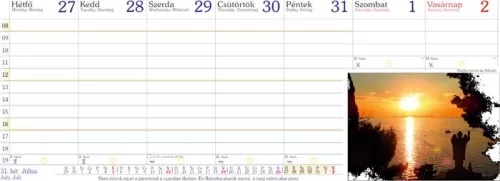 Naptár, asztali, álló, CSÍZIÓ, "Öko", fekete