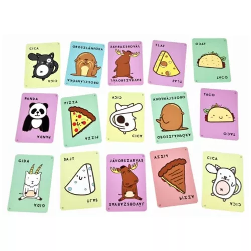 Cica, pizza, taco, gida, sajt társasjáték