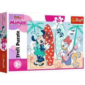 Trefl: Minnie és Daisy a tengerparton - 30 darabos puzzle