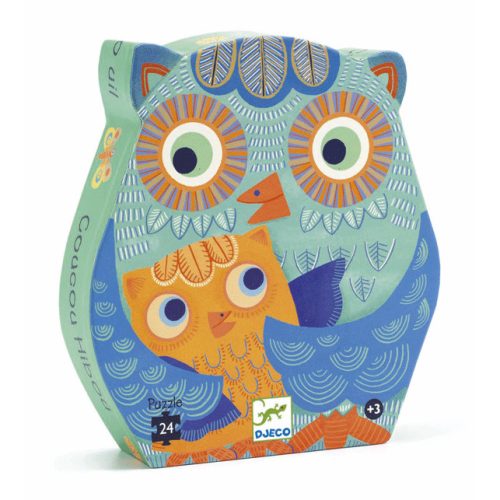 Djeco 7215 Formadobozos puzzle - Hello Bagoly - Hello Owl