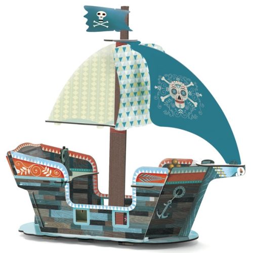 Djeco 7709 Építőjáték - Kalózhajó 3D - Pirate boat 3D