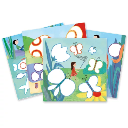 Djeco 8986 Művészeti műhely - Színező, Egy nap vidéken - A day in the countryside