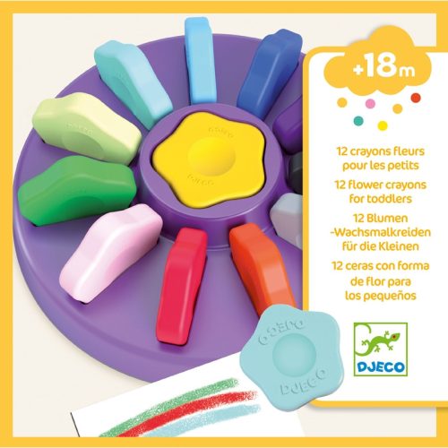 Djeco 9005 12 flower crayons for toddlers