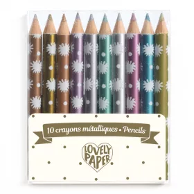   Djeco DD03730 Mini metálszínű ceruza, 10 szín - 10 Chichi mini metalic pencils