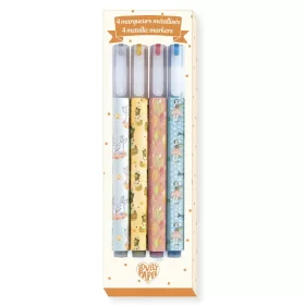   Djeco DD03745 Metál filctoll, 4 szín - 4 Elodie metallic markers