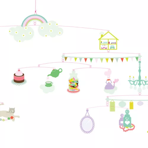 Djeco DD04303 Szélmobil függődísz - Zoe szobája - Zoe's bedroom