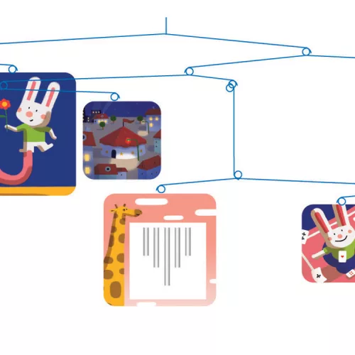 Djeco DD04308 Szélmobil függődísz - Egy nap a cirkuszban - A day at the circus