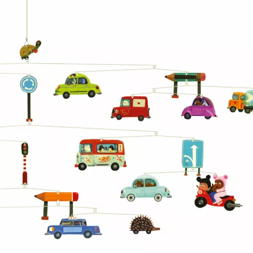 Djeco DD04309 Szélmobil függődísz - Közlekedés - Traffic