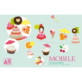 Djeco DD04335 Szélmobil függődísz - Édességek - Sweets