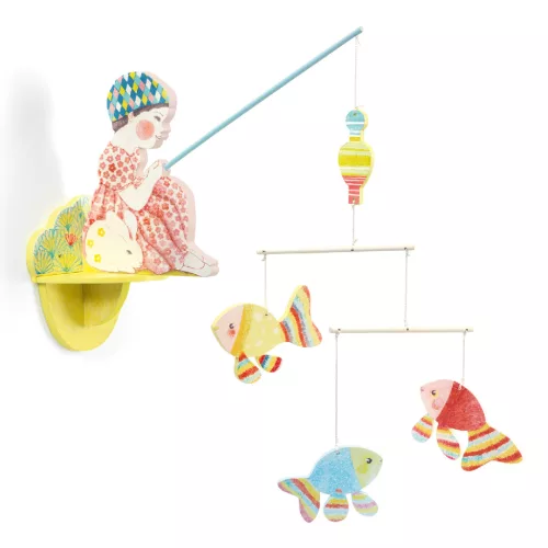 Djeco DD04355 Szélmobil függődísz - Horgászó lányka - Fishergirl