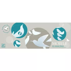   Djeco DD04371 Szélmobil függődísz - Fehér madarak - White birds