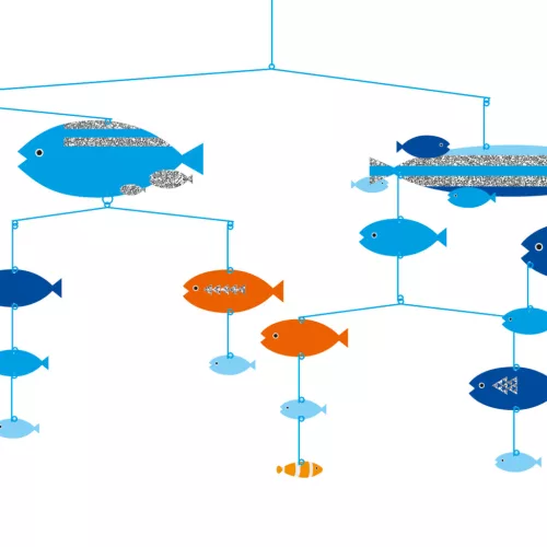 Djeco DD04374 Szélmobil függődísz - Halak összhangban - Fishes in harmony