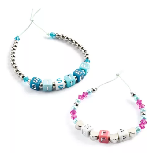 Djeco 0030 Ékszerkészítő készlet - Betű gyöngyök, ezüst - Alphabet beads, Silver