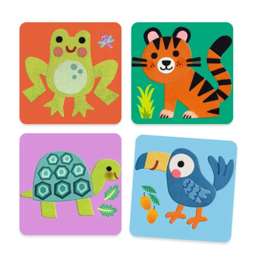 Djeco Kollázs műhely - Puha állatok filcből - Soft Animals (DJ00047)