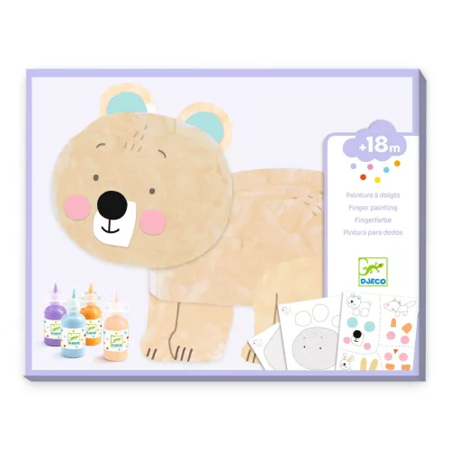 Djeco DJ00076 Ujjfestés - Kisállatkák, matricákkal - Messy fun